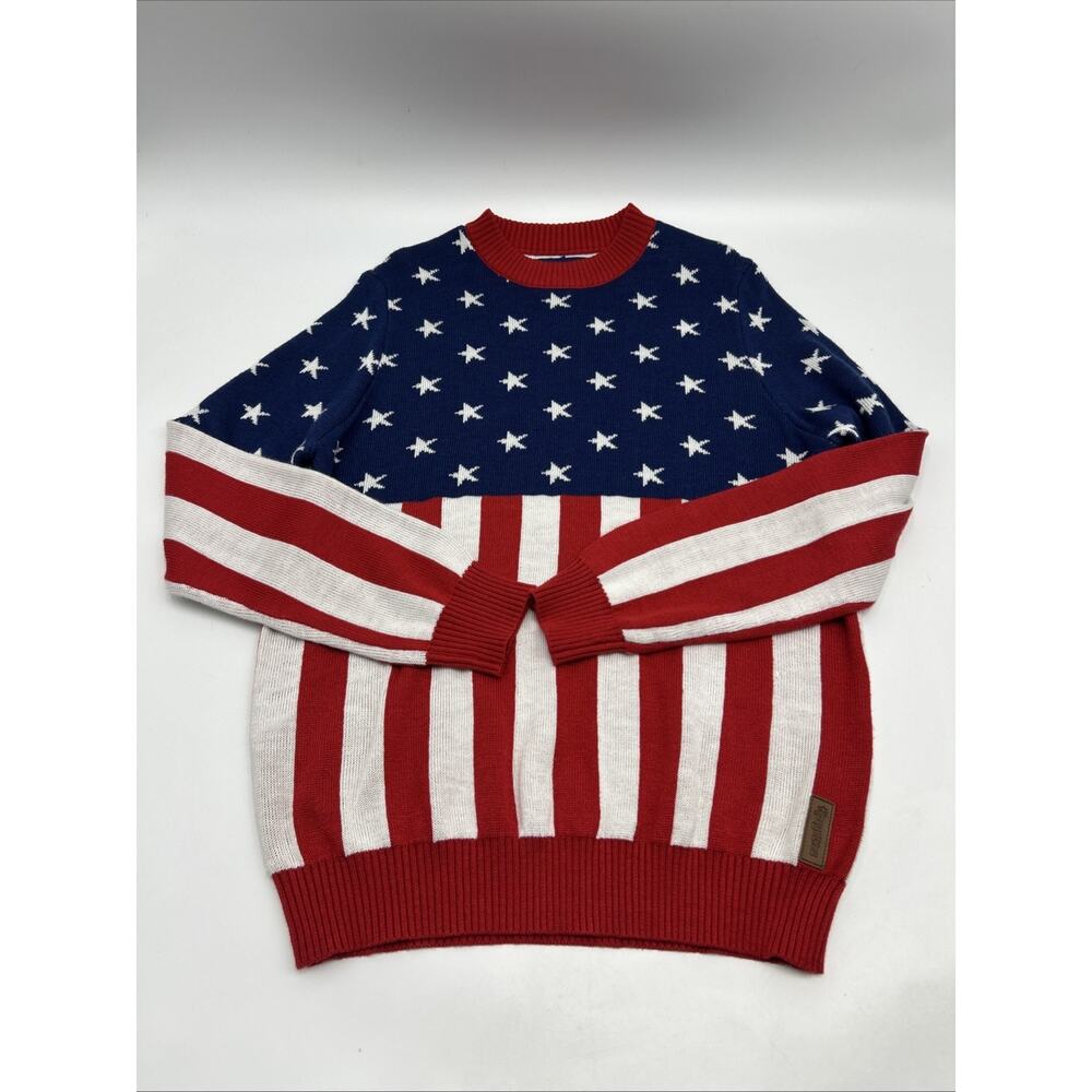 Tipsy Elves Red White Blue Patriotic USA Sweater Mens Size LARGE